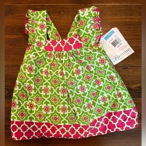 Bonnie Baby Pink and Green Sundress Size 6-9 Months Watermelon Summer Dress